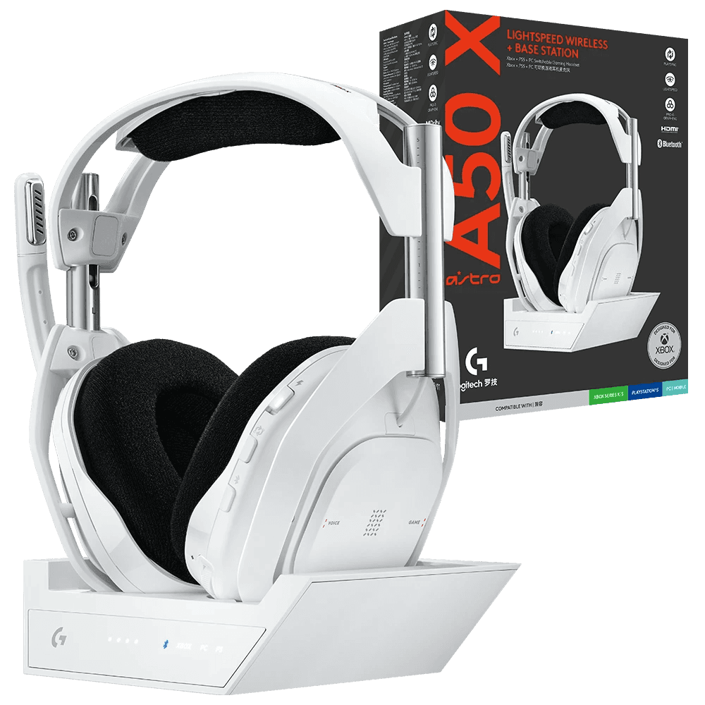 Diadema Gamer Inalámbrica Astro A50 X Xbox + PS5 + PC / MAC (Blanco)